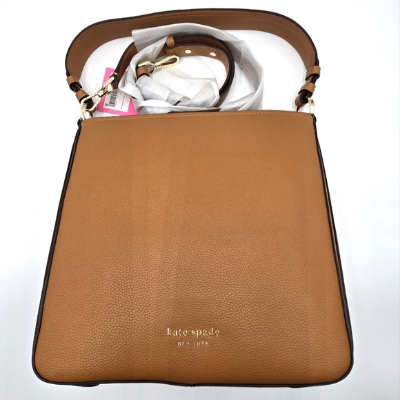 #37 NWT - Kate Spade New York Hudson Pebbled Leather Large Hobo Bag Bungalow - Picture 5 of 12